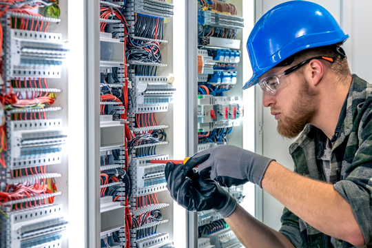 Electrician at work